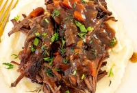 Cider-Braised Pot Roast with Caramelized Onions and Herbs
