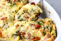 Smoked Salmon Breakfast Casserole with Dill and Gruyère