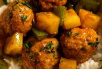 Sticky Teriyaki Pineapple Meatballs with Glazed Sweet Sauce