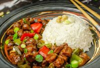 Vegan Kung Pao with Textured Vegetable Protein (Fakeaway)