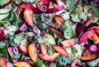 Plum and Cucumber Salad with Roasted Ginger Vinaigrette
