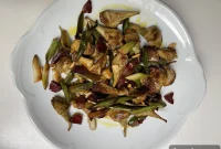 Artichoke and Spring Garlic Stir-Fry with Spanish Ham