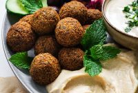 Falafel Plate with Hummus, Tahini Sauce & Creamy Labneh