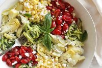 Summer Zucchini Noodle Salad with Creamy Basil-Avocado Dressing