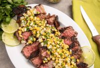 Coffee-Rubbed Ribeye with Grilled Corn Salsa Recipe
