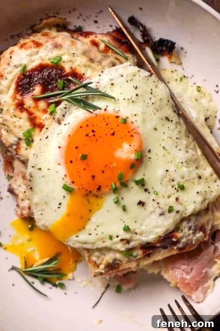 classic french croque madame sandwich