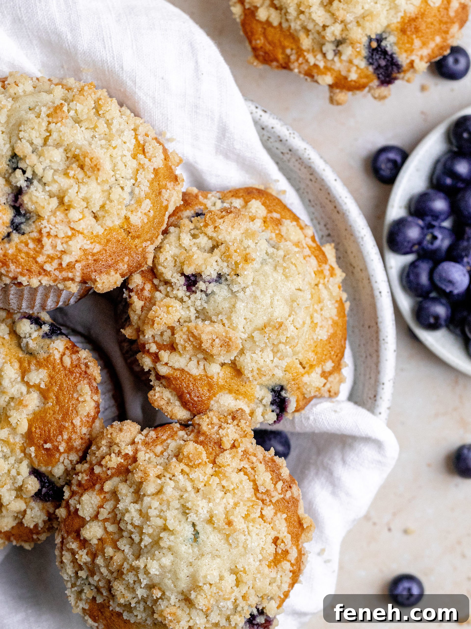 Blueberry muffins with streusel