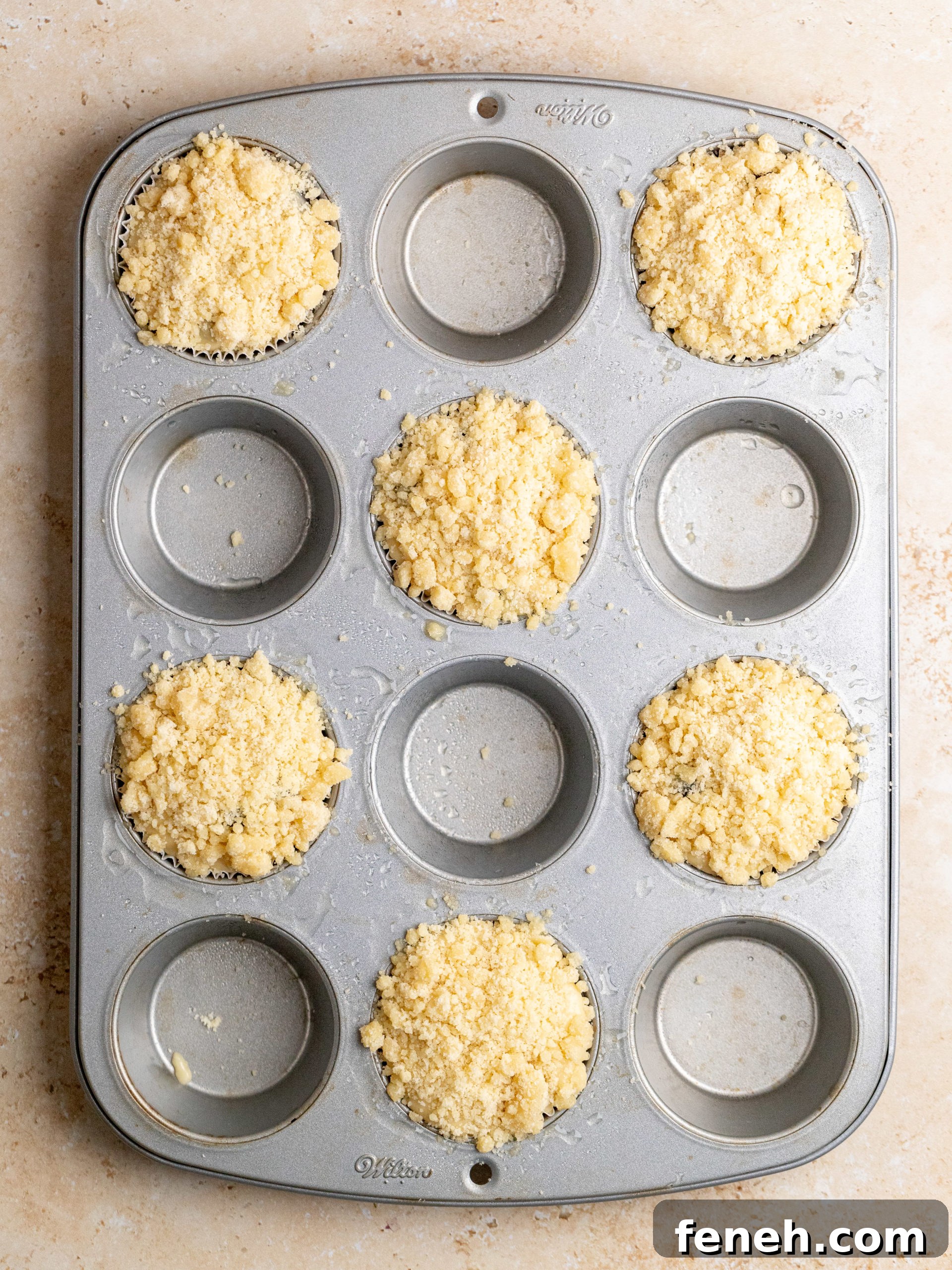 Streusel topping close-up