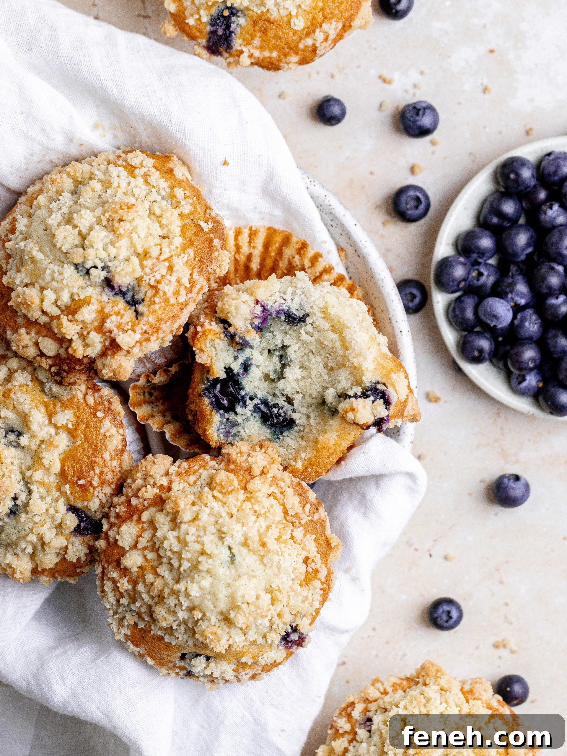 Blueberry muffins served