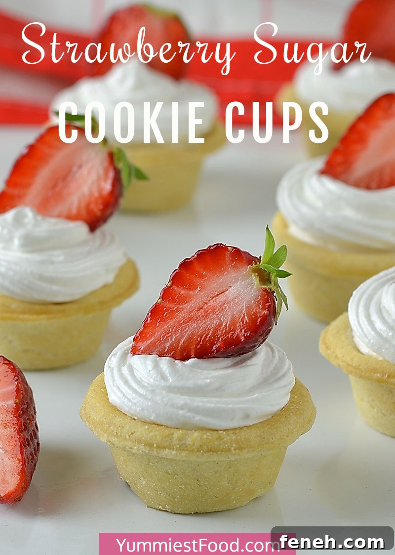 Strawberry Cheesecake Cookie Cups: Mini No-Bake Dessert Recipes 2 Sugar Cookie Cups