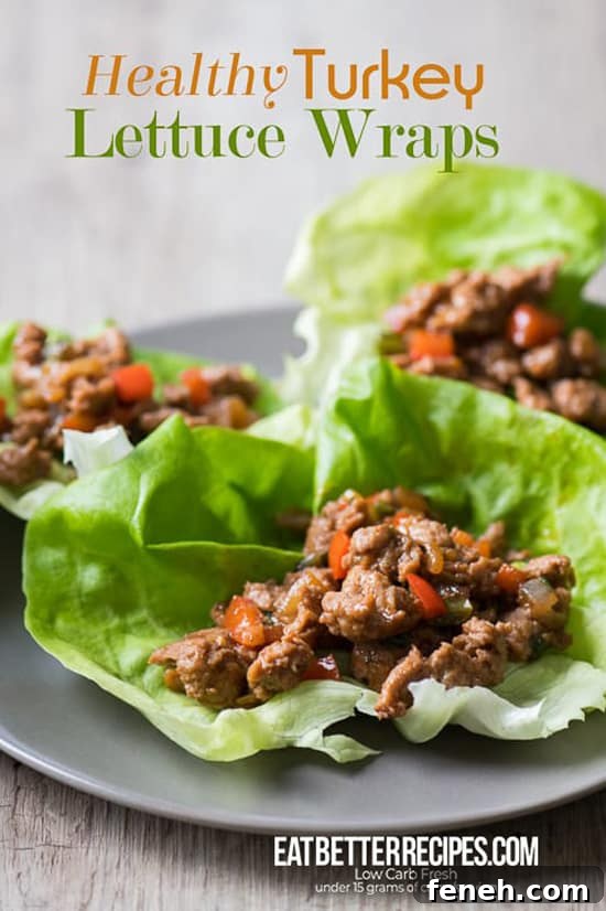Healthy Turkey Lettuce Wraps on a plate