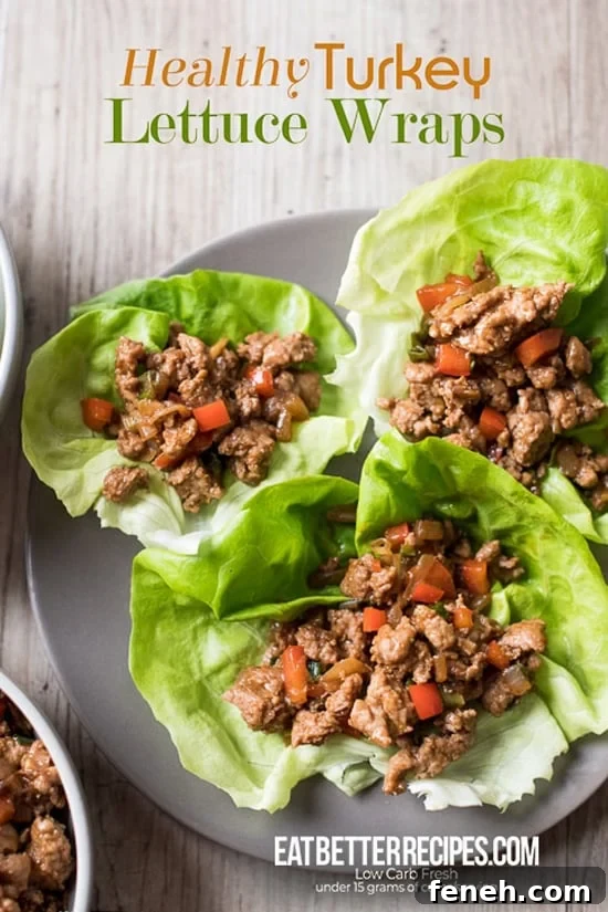 Healthy Turkey Lettuce Wraps on plate