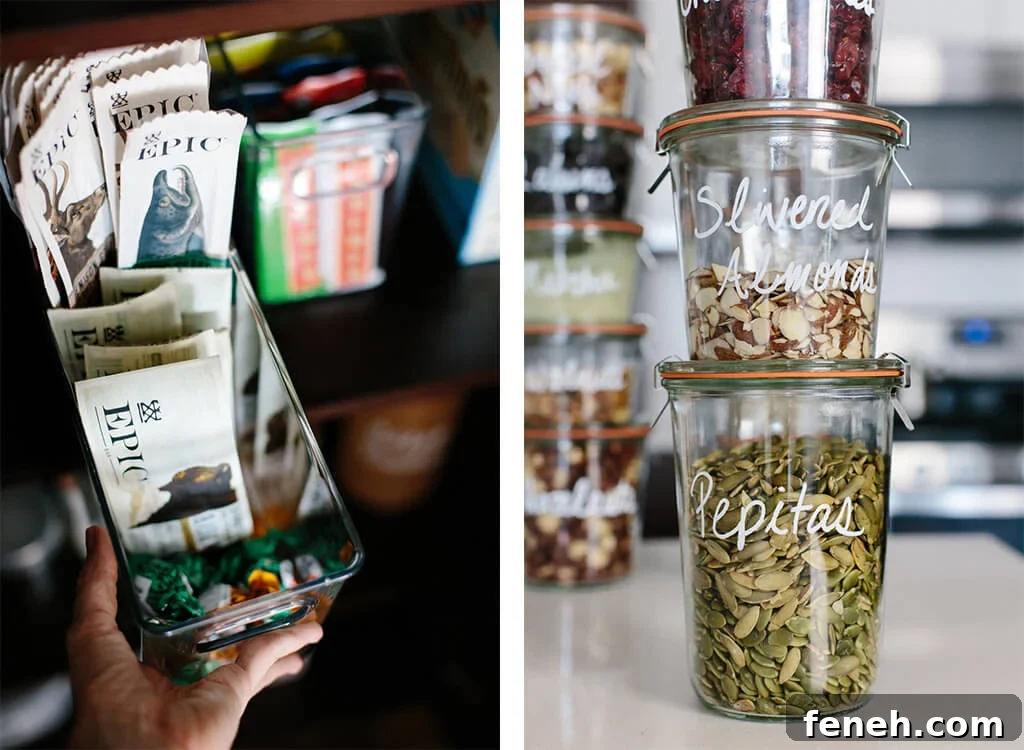 Pantry organization ideas - wood basket for vegetables.