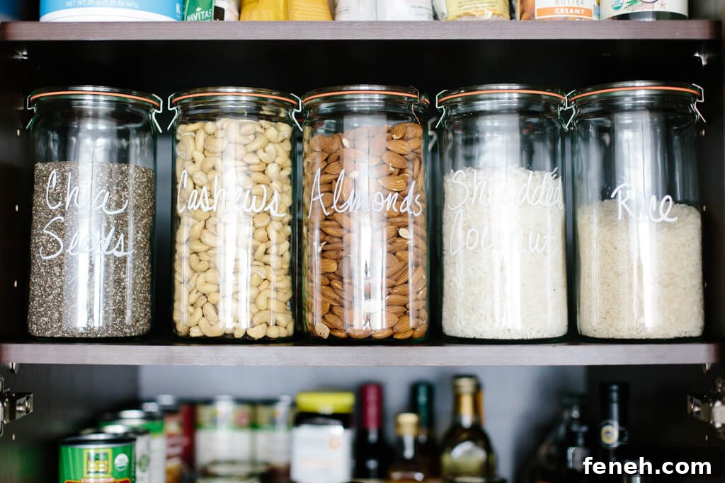 Pantry organization ideas - countertop jars and organization.