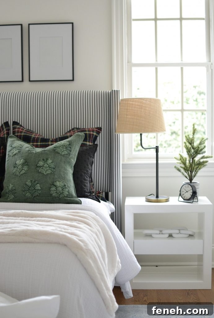 atelier nightstand from Serena and lily in a bedroom