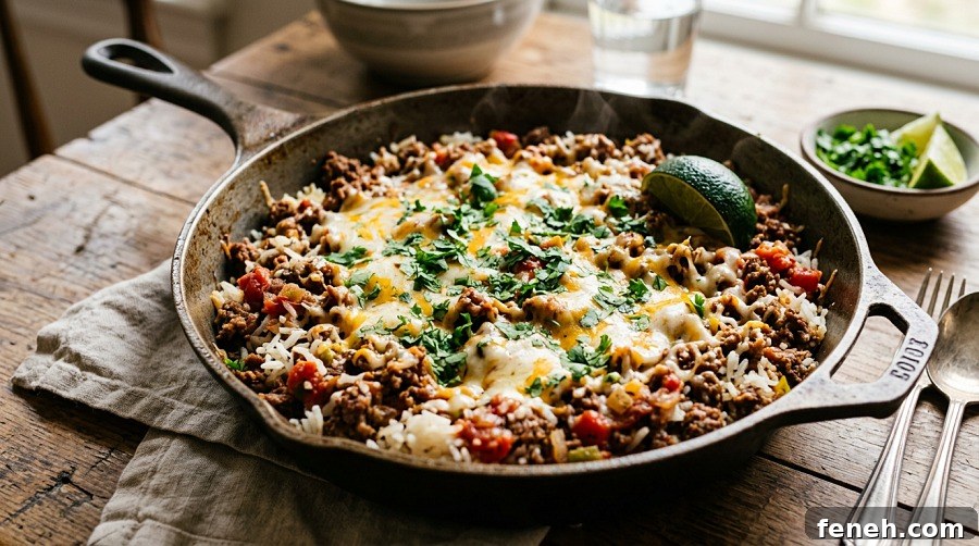 Mexican Beef and Rice Skillet