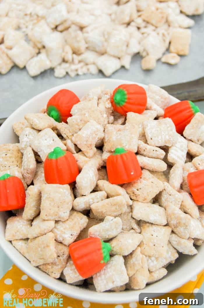 Pumpkin Spice Muddy Buddies: Fall Snack Mix Recipe 5 Pumpkin Spice Muddy Buddies