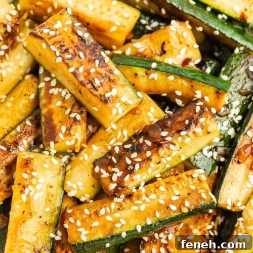 Grilled zucchini with sesame seeds