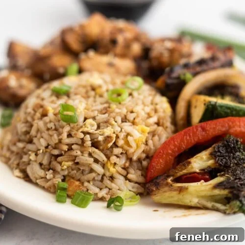 Plate with rice and vegetables