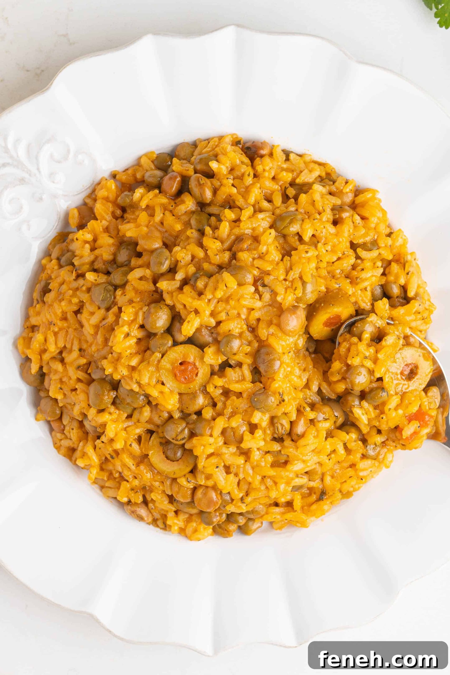 A plate of rice and beans