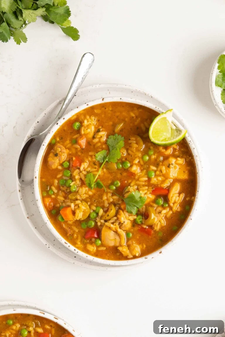 A bowl of asopao de pollo