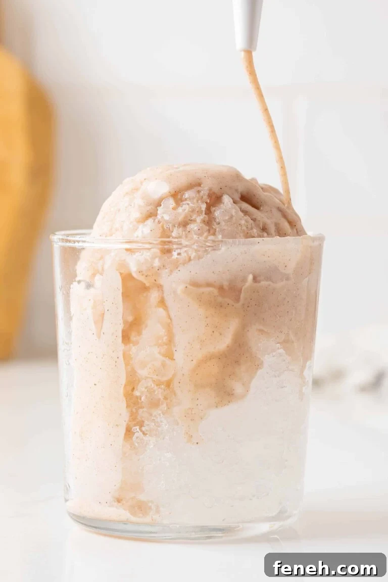 shaved ice in a glass
