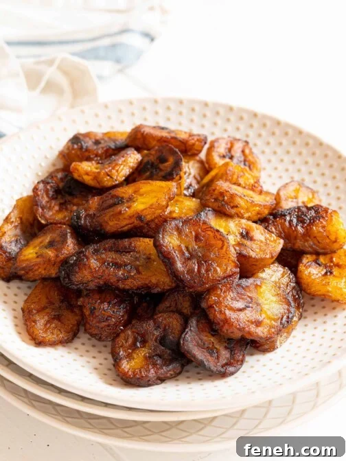 a plate of sweet fried plantains