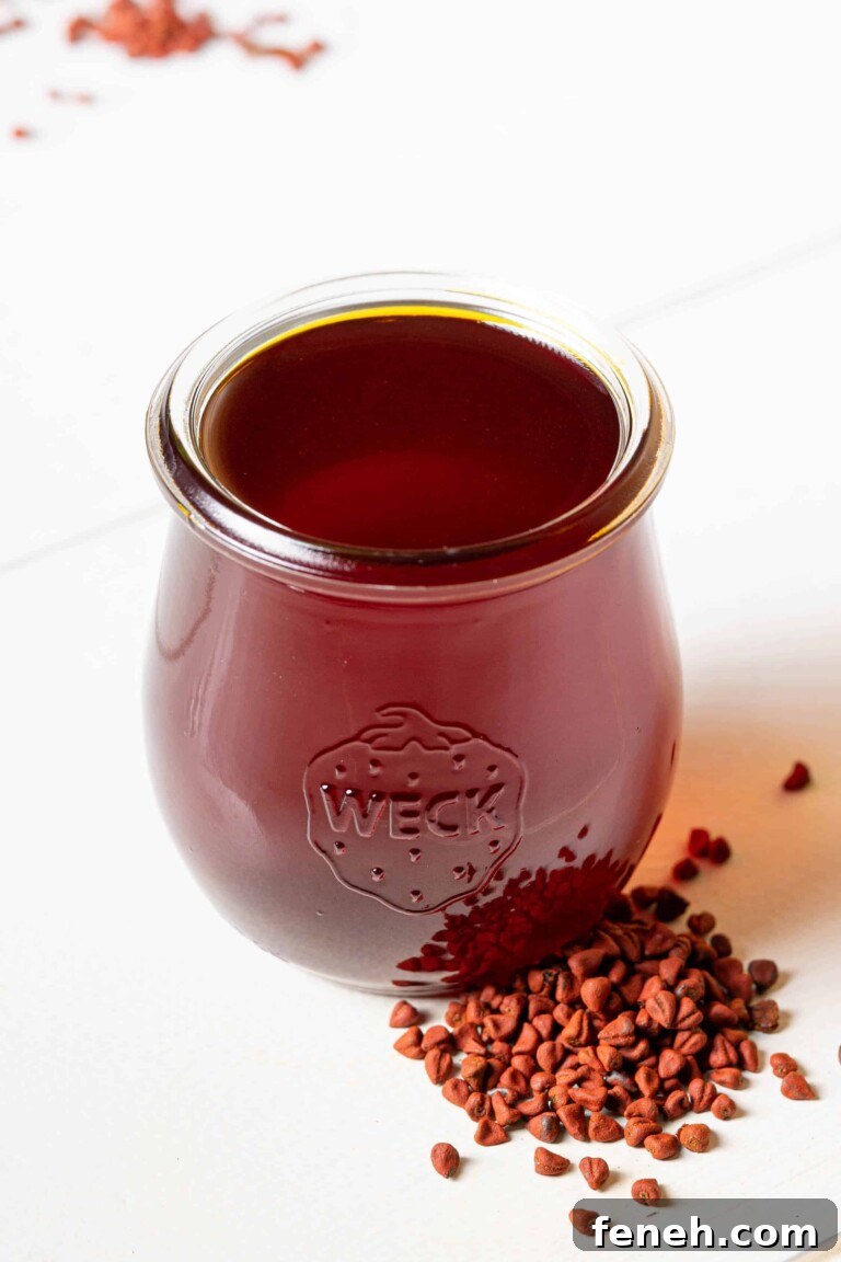 A jar of achiote oil