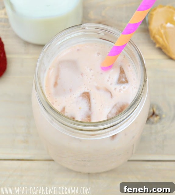 breakfast smoothie in a mason jar