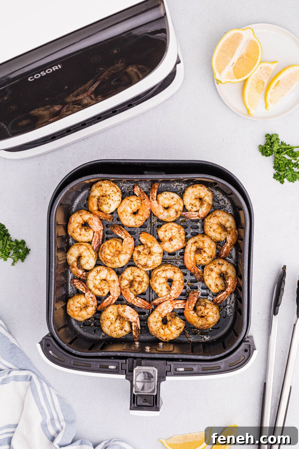 Shrimp cooked in the air fryer