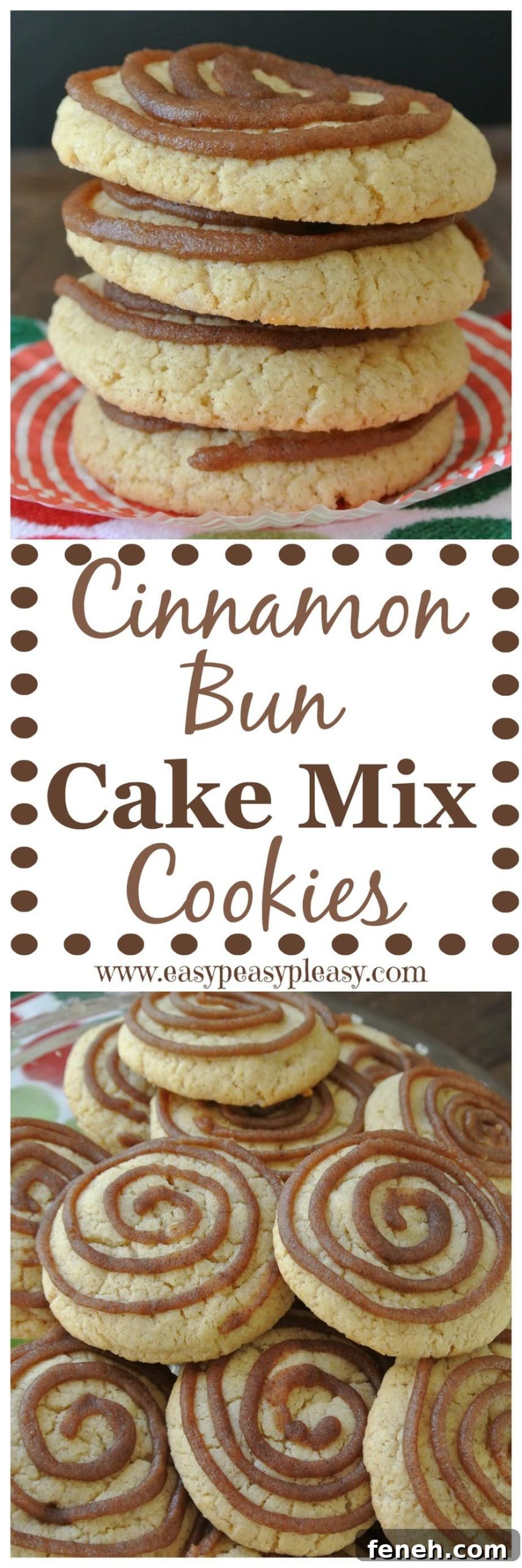 Cinnamon Bun Cake Mix Cookies are easy cookies made from a cake mix when you don't have the ingredients to make from scratch.