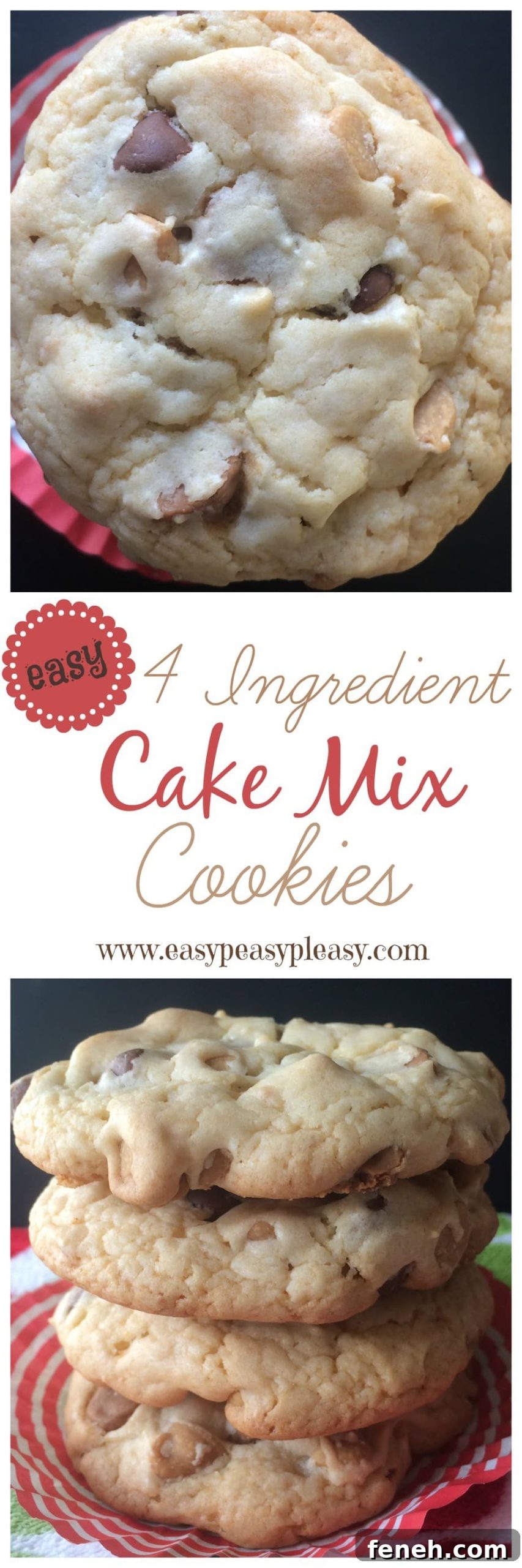 Easy 4 Ingredient Cake Mix Cookies