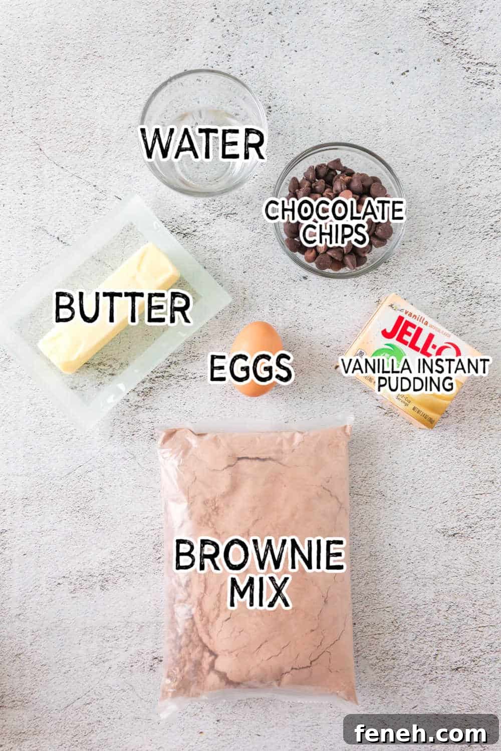 Ingredients on a grey background.