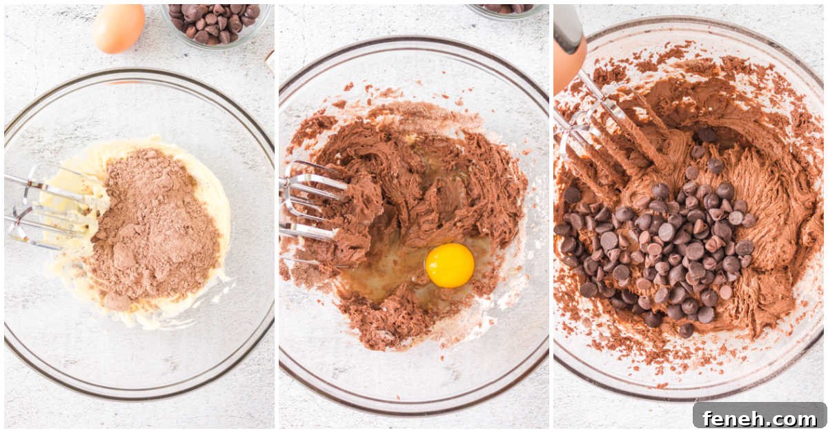 Collage of mixing ingredients in a bowl.