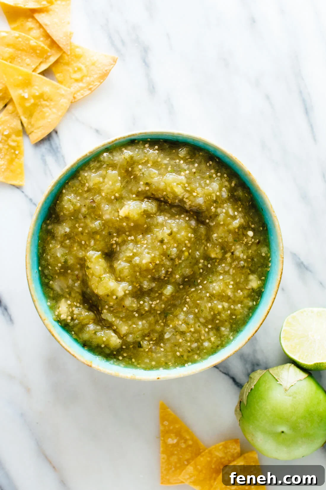 This homemade salsa verde is fresh, simple and delicious! This salsa verde recipe will take your Mexican meal to the next level. cookieandkate.com