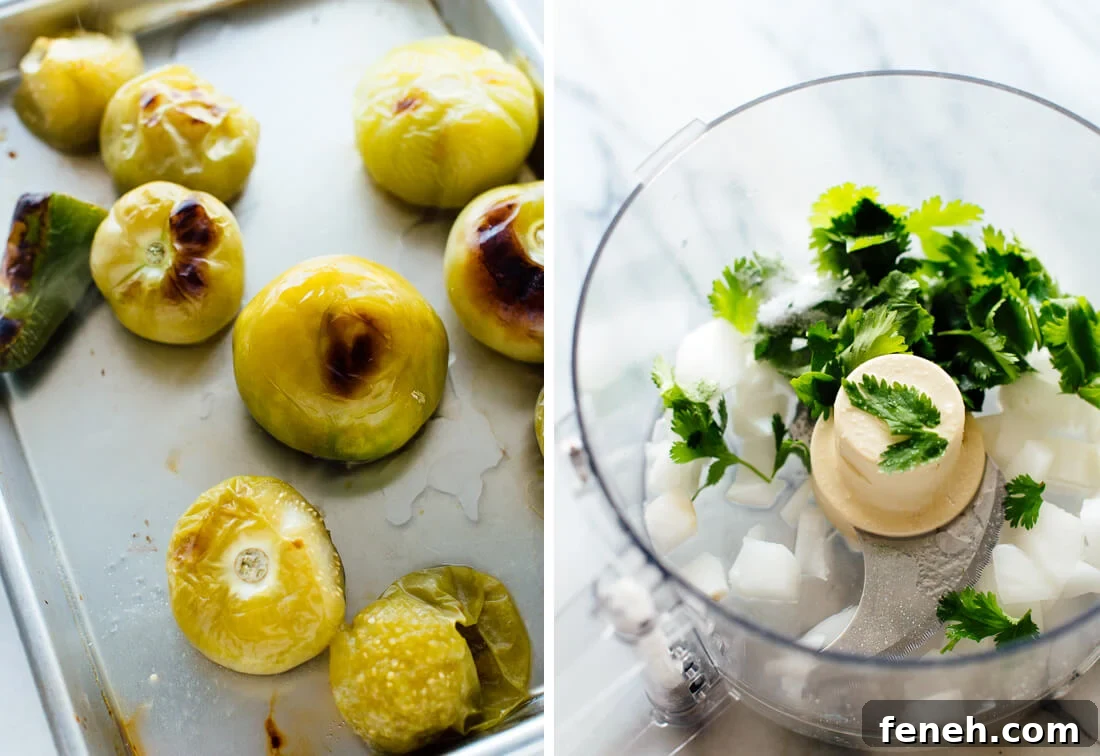 roasted tomatillos