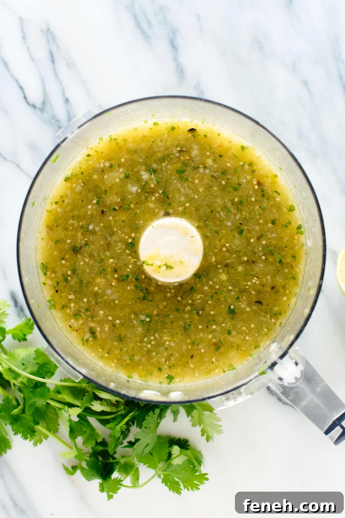 salsa verde made in food processor