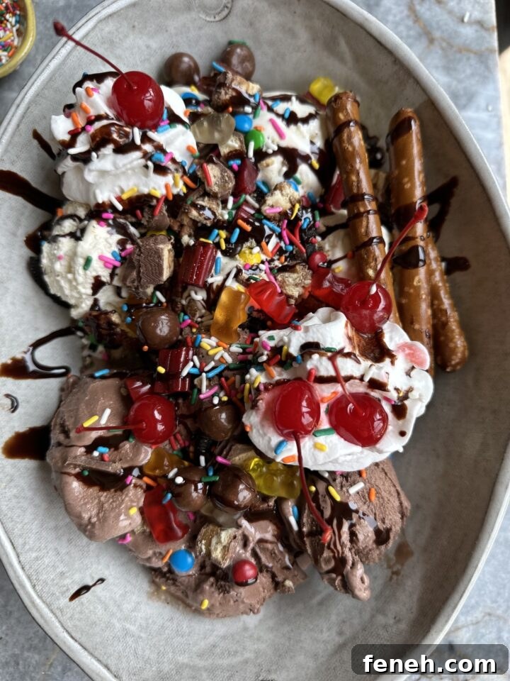 An ice cream sundae