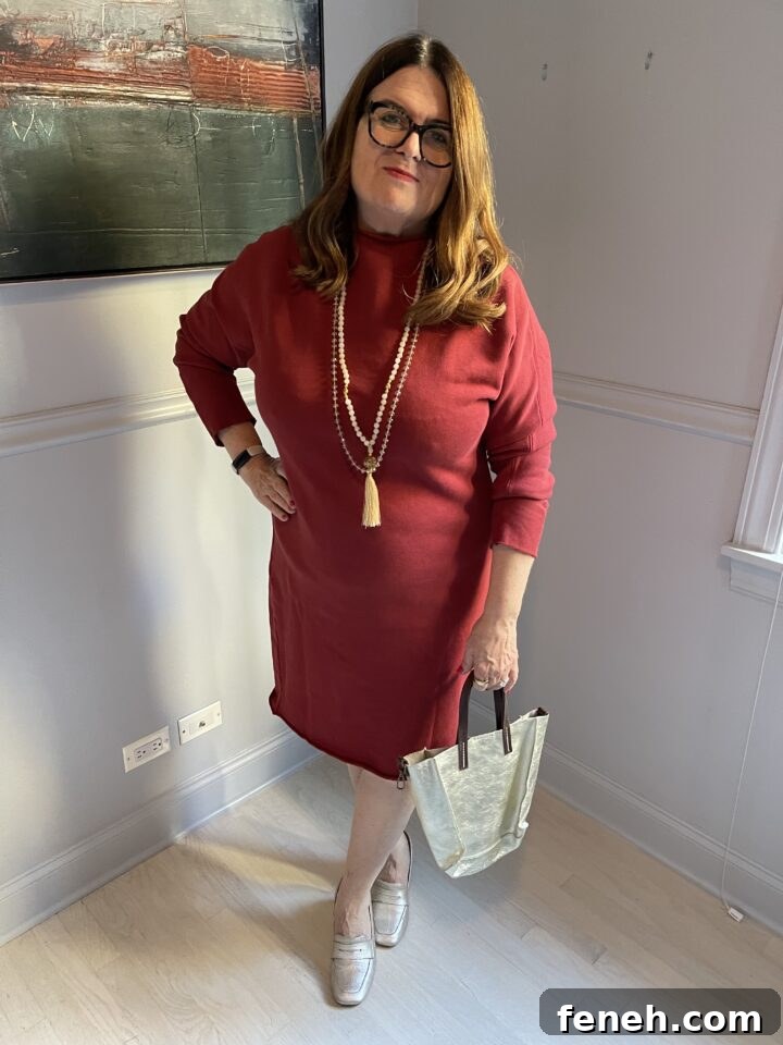 Teri in red dress