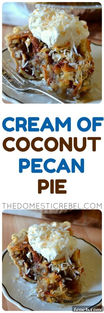 Cream of Coconut Pecan Pie photo collage