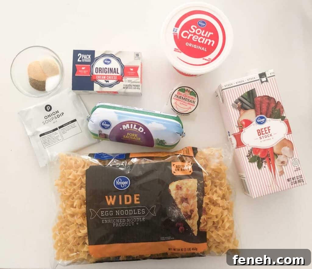 creamy sausage pasta ingredients