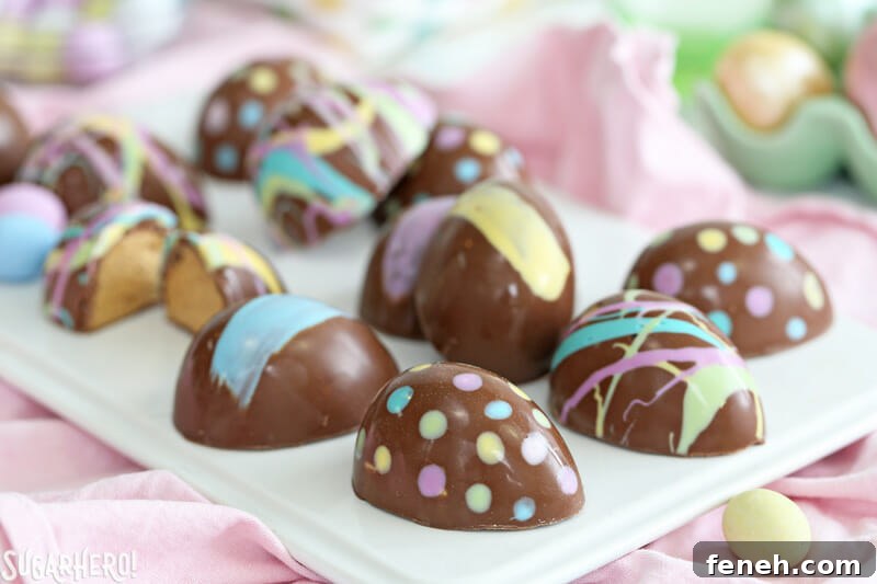 Peanut Butter Easter Eggs on a white platter
