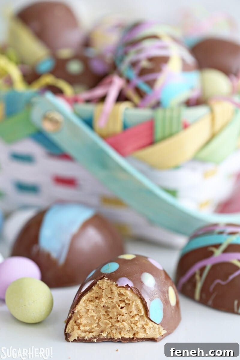 Peanut Butter Easter Egg with a bite taken out of it