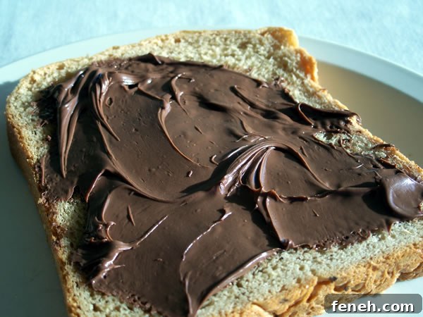 Peanut Butter Bread Topped with Nutella