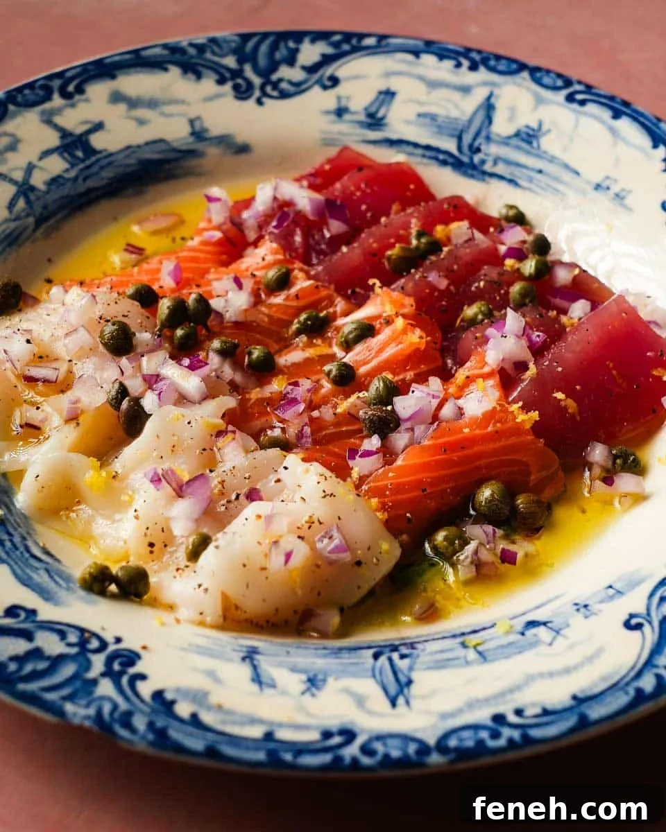 plated Sicilian sashimi