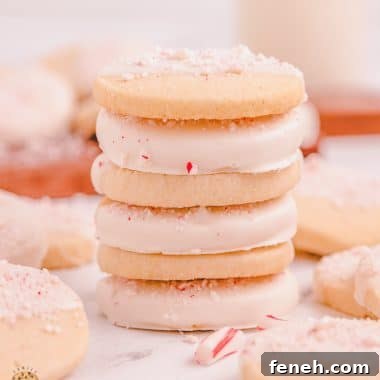 stack of peppermint shortbread