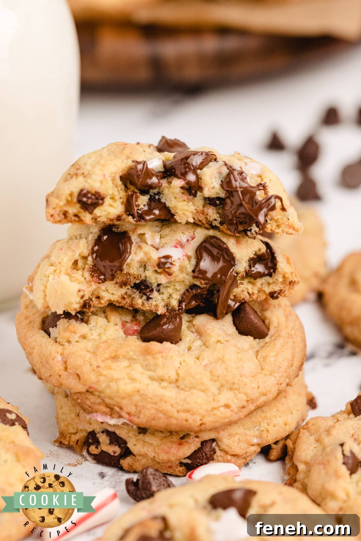 Peppermint Chocolate Chip Cookies.