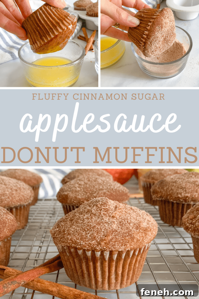 Pin Fluffy Cinnamon Sugar Applesauce Donut Muffins For Later