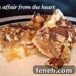 close up of caramel toffee pecan fudge on a white plate