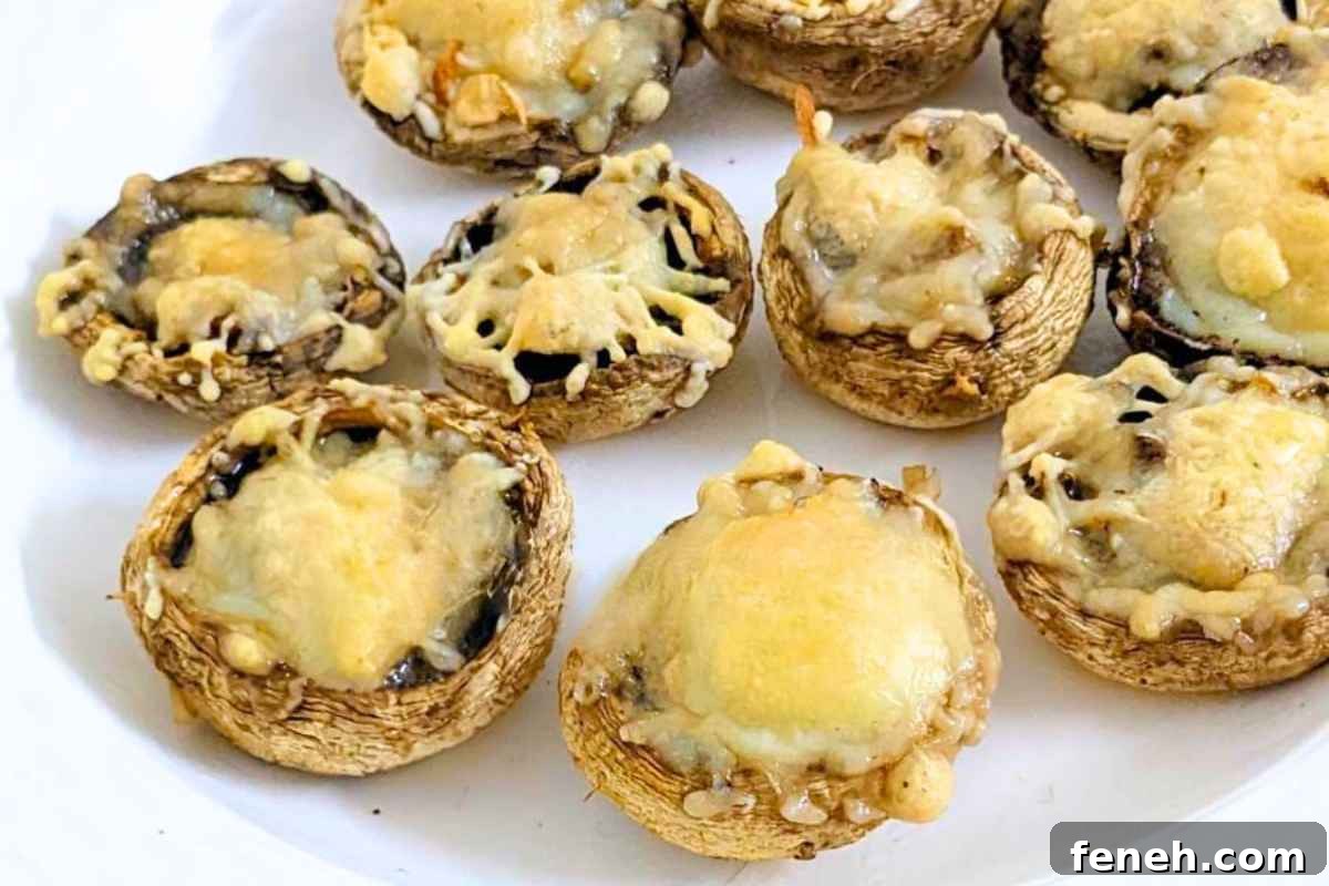 Stuffed mushrooms after air frying